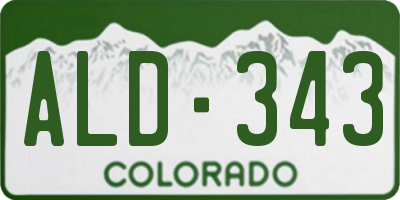 CO license plate ALD343
