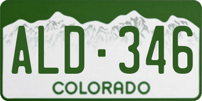 CO license plate ALD346