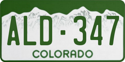 CO license plate ALD347