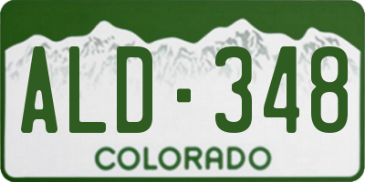 CO license plate ALD348