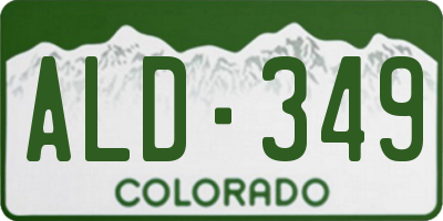 CO license plate ALD349