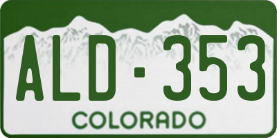 CO license plate ALD353