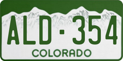 CO license plate ALD354