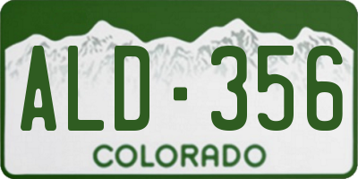 CO license plate ALD356