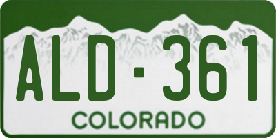 CO license plate ALD361