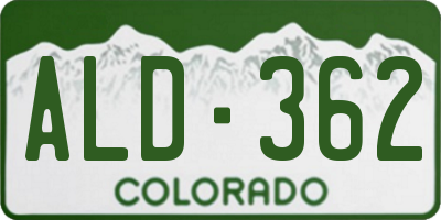 CO license plate ALD362