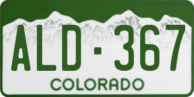 CO license plate ALD367