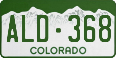 CO license plate ALD368