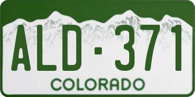 CO license plate ALD371
