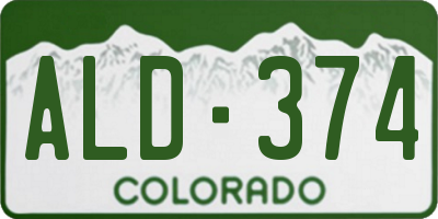 CO license plate ALD374