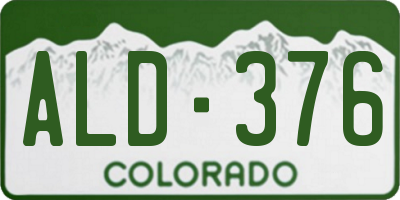 CO license plate ALD376
