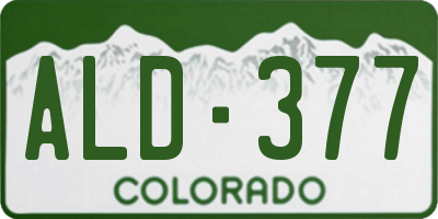 CO license plate ALD377