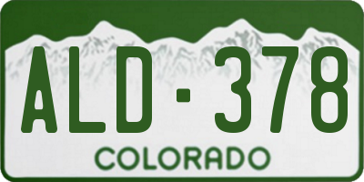 CO license plate ALD378