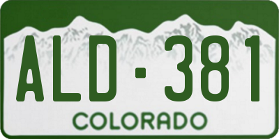 CO license plate ALD381