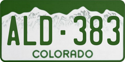 CO license plate ALD383