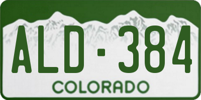 CO license plate ALD384