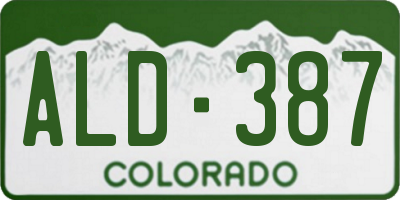 CO license plate ALD387