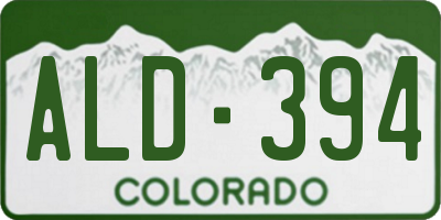 CO license plate ALD394