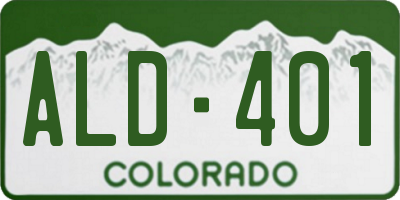 CO license plate ALD401