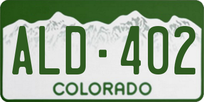 CO license plate ALD402
