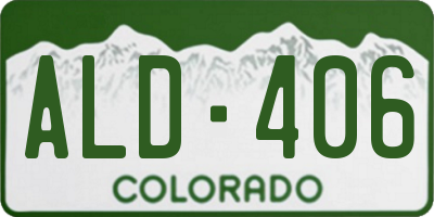 CO license plate ALD406
