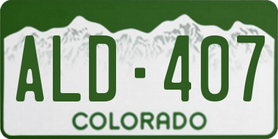 CO license plate ALD407