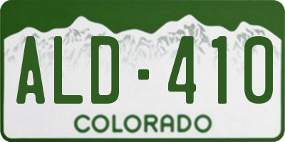 CO license plate ALD410
