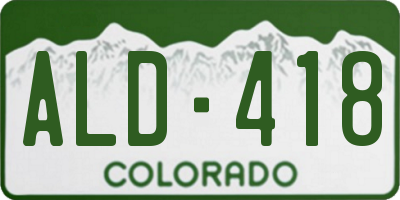 CO license plate ALD418