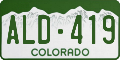 CO license plate ALD419