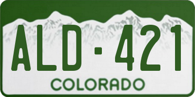 CO license plate ALD421
