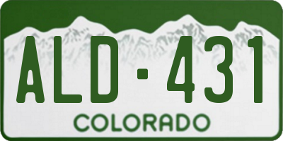 CO license plate ALD431