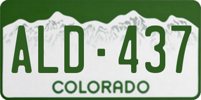 CO license plate ALD437
