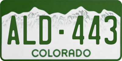 CO license plate ALD443