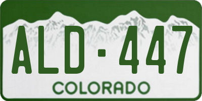 CO license plate ALD447