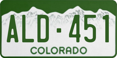 CO license plate ALD451