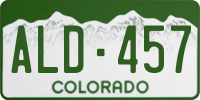 CO license plate ALD457