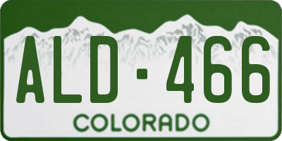 CO license plate ALD466