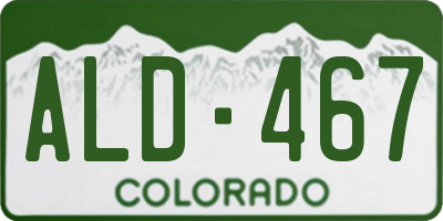 CO license plate ALD467