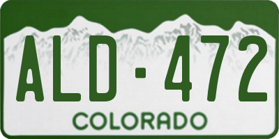 CO license plate ALD472