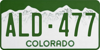 CO license plate ALD477