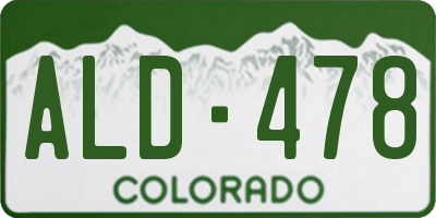 CO license plate ALD478