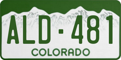 CO license plate ALD481
