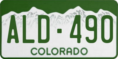 CO license plate ALD490
