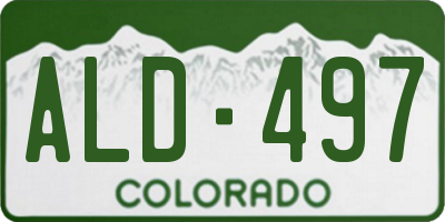 CO license plate ALD497