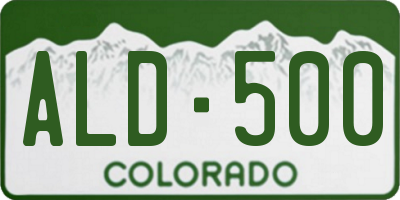 CO license plate ALD500