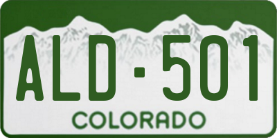 CO license plate ALD501