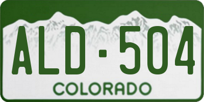 CO license plate ALD504