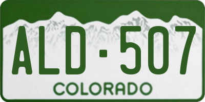 CO license plate ALD507