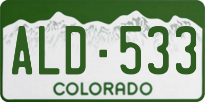 CO license plate ALD533