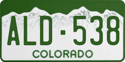 CO license plate ALD538